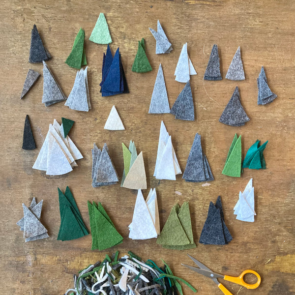 Textile Christmas Tree Cards 6 pack