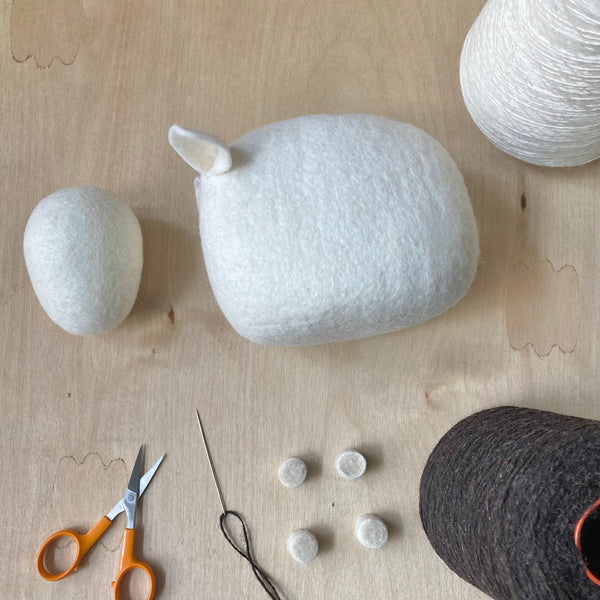 Natural Wool Felt Sheep
