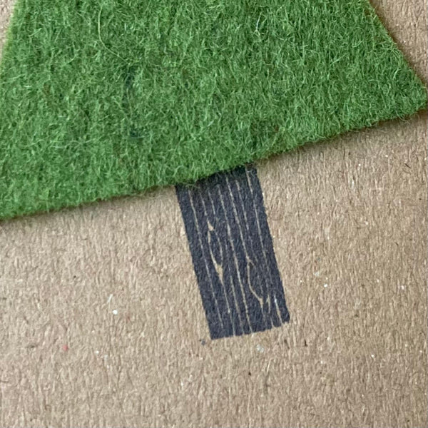 Textile Christmas Tree Cards 6 pack