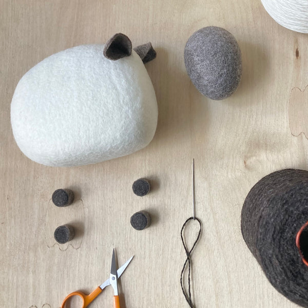 Natural Wool Felt Sheep